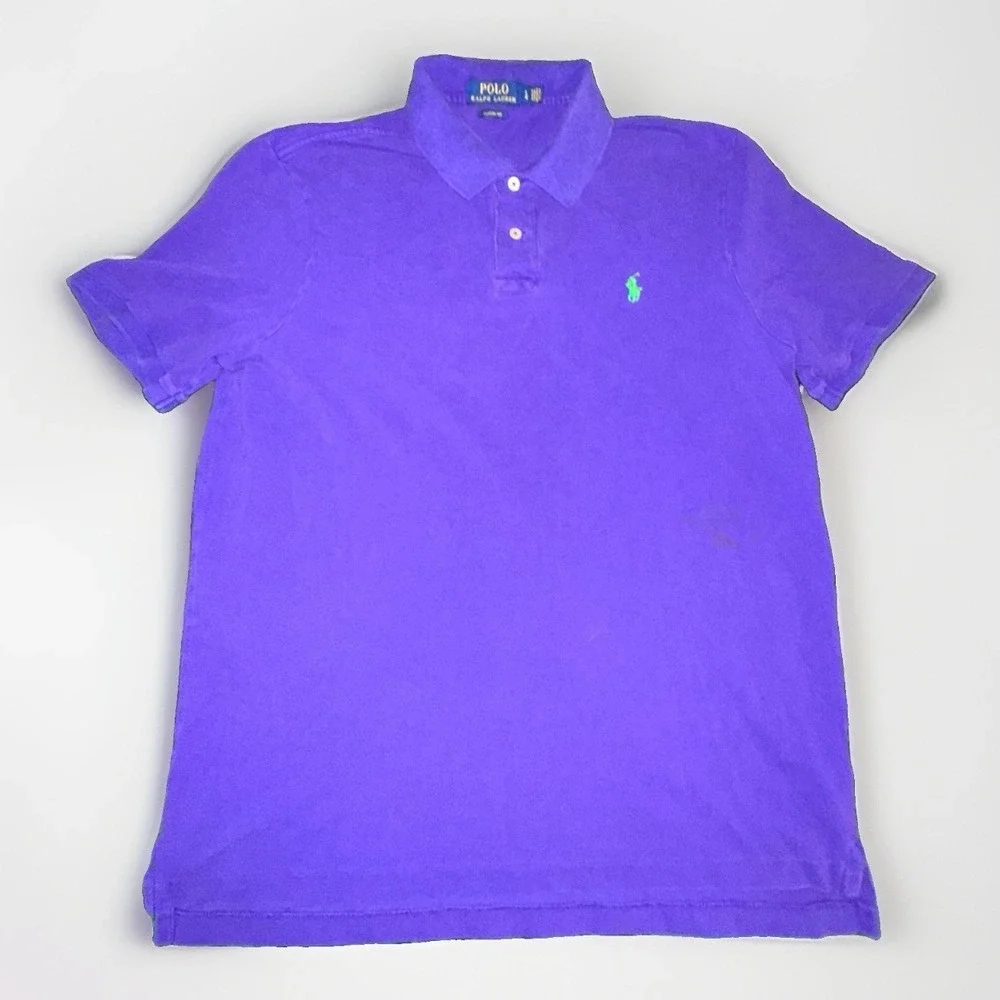 Polo Ralph Lauren Mens Short Sleeve Shirt Large (L) Purple Classic Prep